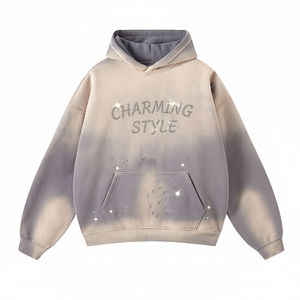 Glory Wholesale Custom Logo Men's Oversize Distressed Hoodie Cotton Heavyweight <b>Washed</b> Retro Hoodie with Custom Logo - Product Image 1