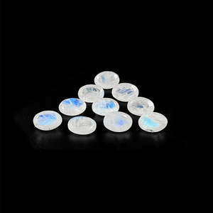 Pierres de lune naturelles de qualité AAA, ovales calibrées 8x10mm et 9x11mm, pierres précieuses blanches en vrac avec certificat IGI - Product Image 3