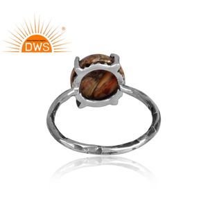 Fabricant de bijoux en argent sterling oxydé fait à la main Mojave cuivre bourdon turquoise pierre précieuse empilable - Product Image 4