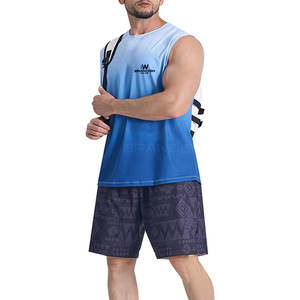 Camiseta de algodón 100% de Color sólido para hombre, cómoda, de talla grande, holgada, ropa informal para hombre, camiseta sin mangas estampada - Product Image 5