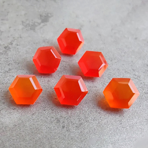Piedras preciosas cornalina naturales de calidad AAA +, forma hexagonal, corte facetado calibrado, venta al por mayor, disponible en todos los tamaños, Color rojo - Product Image 6