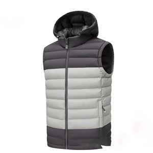 Gilet sans manches pour homme, nouveau design, blocs de couleur, capuche amovible, veste rembourrée en duvet, veste matelassée pour homme - Product Image 2