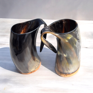 Cuerno para beber vikingo de vidrio tallado de estilo Medieval duradero, artesanías naturales de larga duración, celebraciones históricas, Cosplay de grado alimenticio - Product Image 4