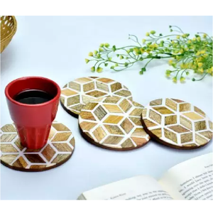 New Fancy Accessories Resin & Wooden Design Homeware Tea Cup Coaster Royal Kitchenware Homeware Dinnerware Coaster/<b>Mats</b> Pads - Product Image 2