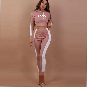 Ensembles de jogging avec fermeture éclair et logo personnalisé pour femmes survêtements assortis pour femmes survêtements de jogging vierges survêtement de gros - Product Image 1