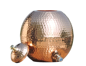 Dispensador de agua de cobre puro con acabado martillado para el hogar, Hotel y restaurante, beneficios de cobre para la salud, diseño moderno, vasos para fiestas - Product Image 3