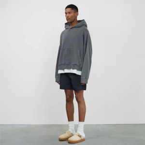 OEM Custom Logo <b>Men's</b> High Quality 100% Cotton <b>Jumper</b> Pullover Hoodie Ribbed Crew Neck Long Sleeves Over-Sized Solid Pattern - Product Image 3