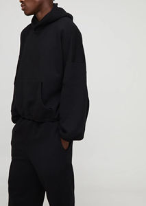 Recién llegado 2025 100% chándal de algodón para hombre Ropa informal jersey con capucha y pantalón Conjunto personalizado DTF logotipo impreso chándales para hombre - Product Image 3