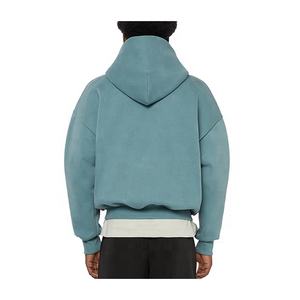 OEM 2025 Unisex de alta calidad Streetwear personalizado bordado 100% algodón sudaderas con capucha para hombres niños de gran tamaño cremallera invierno - Product Image 4