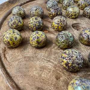 Mango Wood <b>Solitaire</b> <b>Game</b> With Spinosaurus Golden Speckled <b>Marbles</b> For Family <b>Game</b> Night Or Quiet Solo Entertainment At Home - Product Image 5