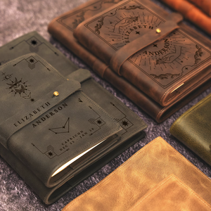 Diario de Cuero Personalizado con Signo Zodiacal, Diario Grabado, Cuaderno Personalizado, Regalo de Astrología, Grimoire Zodiacal, Diario de Sueños, Regalo para Ella - Product Image 4
