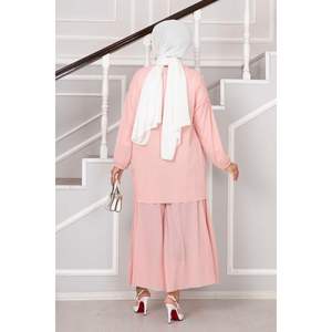 Crew Neck Daily Hijab 2 Piece Set Powder - Product Image 2