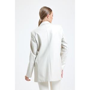 Giacca foderata in finta pelle con patta tascabile | CKT33552TN Cream