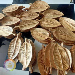 ถาดไม้ทำมือ รูปเปลือกหอย/ใบบัว/ปลา ถาดเสิร์ฟไม้เนื้อแข็งธรรมชาติ ตกแต่งบ้านเป็นมิตรกับสิ่งแวดล้อม - Caryln - Product Image 2