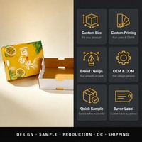 Boîte cadeau en carton ondulé imprimée sur mesure pour fruits tropicaux frais, avec couvercle ventilé, vente en gros