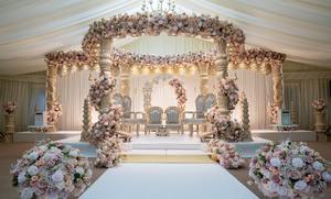 งานแต่งงานหรูหราแกะสลักสีทอง mandap fiji รูปลักษณ์ที่สวยงามสลักสีทองงานแต่งอินเดียใหม่แกะสลักทอง mandap - Product Image 6