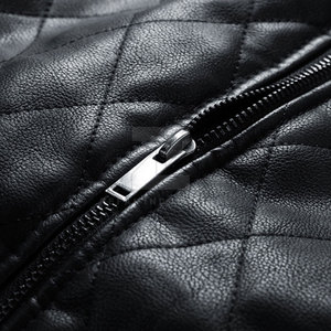 Long Sleeve Slim Fit Men's Leather Jacket Stand Collar Front Customized Color Breathable Waterproof Eco-Friendly High Quality - Product Image 6
