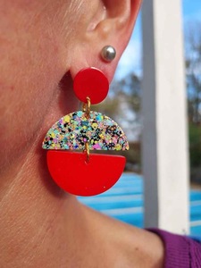 Resin Embroidery Earrings Handmade Stainless Steel Fashion Jewelry for Women Girls Classic Wedding Look High Quality - Product Image 5