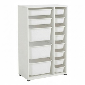 Meuble de rangement en plastique blanc à 13 compartiments <span class=keywords><strong>pour</strong></span> chambre d'enfant, unité de rangement en bois <span class=keywords><strong>pour</strong></span> jouets d'enfants - Product Image 4