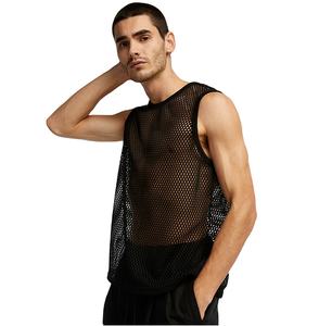 Camiseta sin Mangas de Malla para Hombre, Estilo Stringer, para Gimnasio, Fitness, Deporte, 100% Algodón, Secado Rápido - Product Image 6