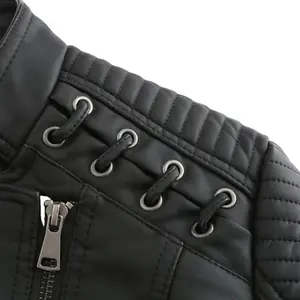 Veste en cuir véritable et toile pour homme, de haute qualité, élégante, coupe ajustée, respirante, vente en gros - Product Image 5