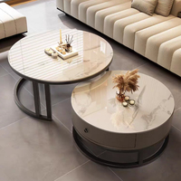 Meubles pour la maison Table basse de bureau d'hôtel Table basse en marbre de forme ronde