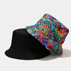 Sombreros de cubo de verano personalizables con ajuste ajustable para ropa informal deportiva disponible en varios colores con material de piel - Product Image 2