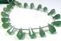 Quartz Fraise de Qualité Supérieure, Pierre Précieuse Naturelle, Coupe Facettée Goutte d'Eau, Vert, 10-12mm, 50 Carats, Fournitures pour la Fabrication de Bijoux DIY