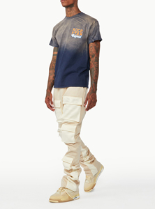 กางเกงคาร์โก้สำหรับผู้ชายกางเกงขาบานขายาวผ้าพลุแบบซ้อนกันสำหรับผู้ชายกางเกงคาร์โก้แบบปรับแต่งโลโก้ได้ - Product Image 3