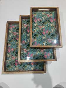 ถาดเสิร์ฟไม้วอลนัททรงสี่เหลี่ยมผืนผ้าขนาดใหญ่หรูหราทันสมัยสำหรับตกแต่งบ้านห้องครัวขายส่งปาร์ตี้ - Product Image 2