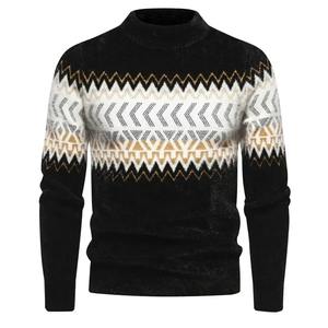 Pulls pour hommes Fit pull d'hiver à manches longues 100% coton respirant col rond pull tricoté-Vente en gros - Product Image 6