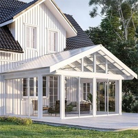 Véranda autoportante en aluminium avec verre incliné Low-E, protection anti-UV, pour toutes les saisons, idéale pour villa, jardin, résidence