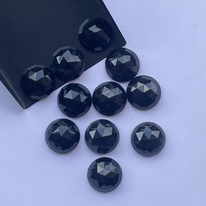 10mm 20mm Natural Onyx negro redondo Rosa corte parte posterior plana cabujones piedras preciosas sueltas venta al por mayor precio de fábrica Alibaba semiprecioso - Product Image 4