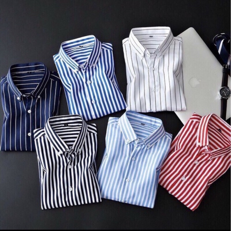 men dress shirt tie set Hisdern Non-iron Navy Blue Dress Shirt and Striped Tie S
