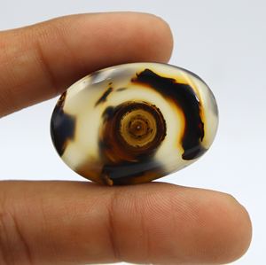 Cabochon d'agate naturelle lisse 35x25x9mm, pierre précieuse de coupe ovale pour la fabrication de bijoux - Product Image 2