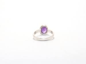 แหวนเงินสเตอร์ลิงทำด้วยมือสำหรับ925แหวนเงินพลอยอเมทิสต์ธรรมชาติเครื่องประดับนิ้วมือแบบเรียบง่าย - Product Image 6