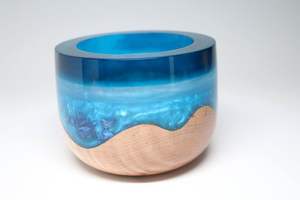 Cuenco de resina de madera hecho a mano, centro de mesa rústico moderno único, para el hogar Decoración elegante y la cocina, arte llamativo - Product Image 3