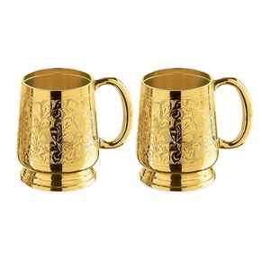 Taza para beber de Latón chapado en oro con el último diseño elegante, taza hecha a mano para cerveza, vino, hogar y Hotel - Product Image 2