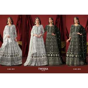 ชุดปาร์ตี้สไตล์อนาลกาลีดีไซน์เนอร์ทันสมัยชุดยาวสำหรับผู้หญิงสาวๆงานปักลวดลายแบบดั้งเดิมสไตล์ปากีสถานอินเดีย - Product Image 5