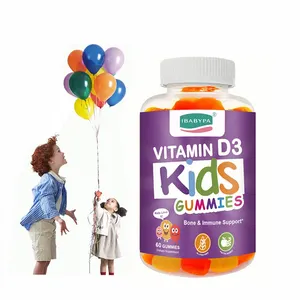 बच्चे जैविक विटामिन डी 3 हड्डी और प्रतिरक्षा स्वास्थ्य शाकाहारी Gummies 60 मसूड़ों
