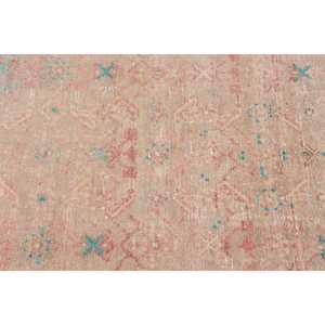 Turkish Vintage Runner Rug 3.1x9.5 ft, <b>Brown</b> Check Rug <b>Wool</b> - Product Image 4