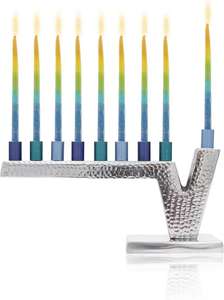 Brass Bright Menorah Seven Arm Candle Holder Church Supplies Jewish Menorah Candle Holders Religions <b>Candelabra</b> - Product Image 3