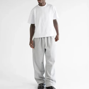 Pantalons de survêtement évasés à jambe droite et large vintage en coton épais de haute qualité Pantalons de survêtement baggy Streetwear avec logo personnalisé Joggers pour hommes - Product Image 5