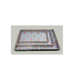 Plateau de service en bois imprimé pour fruits, vaisselle de table, utilisation en fête, style européen, plateau en bois poli de bonne qualité, taille personnalisée - Product Image 1