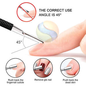 Pousse-cuticules professionnel en acier inoxydable double extrémité de qualité supérieure, outil de beauté avec logo personnalisé - Product Image 5