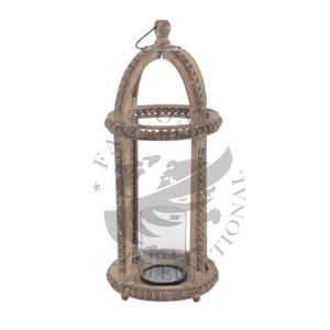 Lanterne en métal de style marocain vintage fait à la main en fer galvanisé pour une utilisation intérieure et extérieure Lanterne décorative de décoration de Noël - Product Image 2