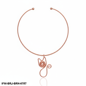 Ensemble collier et boucles d'oreilles pour chat en fil de cuivre fait à la main, bijoux minimalistes pour animaux, cadeau unique pour les amoureux des chats pour femme - Product Image 2