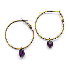 Boucles d'oreilles pendantes en argent sterling 925 en gros, pierre d'améthyste naturelle, plaqué or vintage, 10 mm, certifié IGI, tendance - Product Image 2