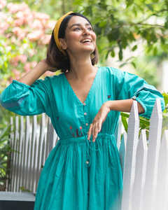 Vestido Maxi con estampado Floral Vintage 2025 para mujer, ropa de ocasión de algodón de verano de tres cuartos a la moda dulce para suelo de calle - Product Image 4