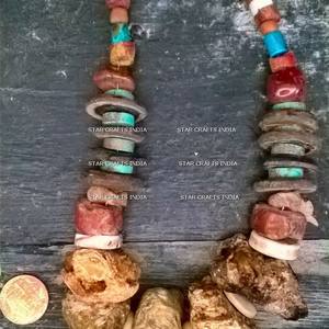 Buy Bohemian Style Colored Gemstone Beaded Collar Necklace PVD Plated Waterproof <b>Square</b> Beaded Necklace for Women - Product Image 4